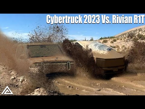 Cybertruck 2023 Off-Road Showdown: Cybertruck 2023 vs. Rivian R1T vs. Hummer EV.