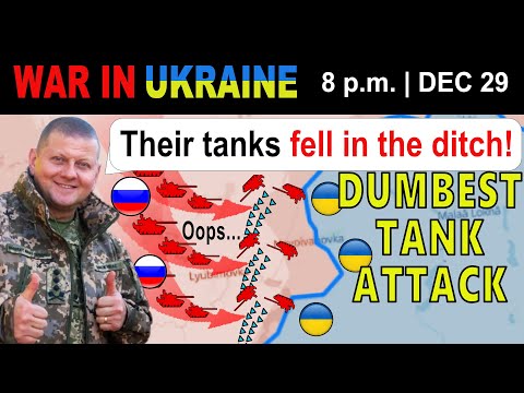 29 Dec: Embarrassing. Russian Tanks ROLL OVER &amp; FALL IN A DITCH During the Attack | War in Ukraine