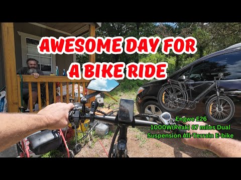 Thrilling Adventure Awaits: Ride the Engwe E26 Full Suspension All Terrain Ebike in Perfect Weather