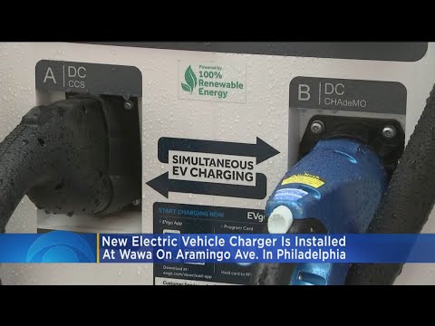 New Electric Vehicle Charger Is Installed At Wawa On Aramingo Avenue In Philadelphia