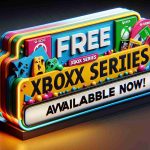 Render a realistic, high-definition image of a special offer banner or sign with the text, 'Free Xbox Series Content Available Now!'. The banner should be colorful and inviting, suggesting a promotional offer on a video game console's content. Use vibrant colours and engaging visual cues to represent the excitement associated with a free content offer.