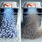 Create a high-definition, visually realistic image displaying the concept of gaining extra storage space in Gmail. This should be depicted without clearing or deleting emails. You may portray this as a full email inbox that magically expands its capacity, or a before-and-after image showing a packed inbox and then a less crowded one with the same amount of emails but more space.