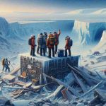 An exquisitely detailed, high-definition illustration of a significant moment in science: a team of researchers, diverse in terms of descent and gender, stumble upon a fascinating geological find -- an ancient river -- buried deep within the icy expanses of Antarctica. The scientists, wrapped in warm, technical clothing, react with utter amazement as they survey this vestige of Earth's past. The setting is harsh yet eerily beautiful, the forever frozen landscape contrasting sharply with the almost surreal sight of the river's remnants.