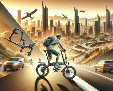 Visualize a detailed, high-definition scene of freedom being embodied through the use of foldable electric bikes. The image should capture the essence of exploring the modern world using these innovative means of transportation. Picture a dynamic setting where cyclists are easily maneuvering through different terrains, with notable features such as the bike's sleek design, the versatility of its folding mechanism, and the electric assist empowering effortless travel over hills and long distances. Emphasize the joy, ease, and liberated spirit associated with this mode of transport.