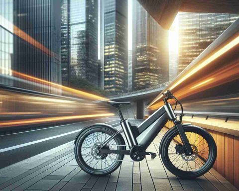 Generate a high-definition, realistic photorepresentation of the new age of urban transport. Specifically, produce the image of a sleek and innovative City+ electric bikes in an urban setting. The design of the e-bike should reflect modern aesthetics and technology, emphasising environmental sustainability and convenience for city dwellers.