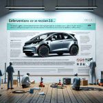 A high-definition, realistic photo representing a recall by an unnamed electric vehicle company. The scene could showcase a poster on a wall discussing the safety enhancements brought by the Battery Electric Vehicle version 2.0. The poster should contain text that emphasizes the commitment to safety and innovation. Around the poster, elements like efficient electric vehicles and possibly a few engineers working on improvements could further enhance the overall story.