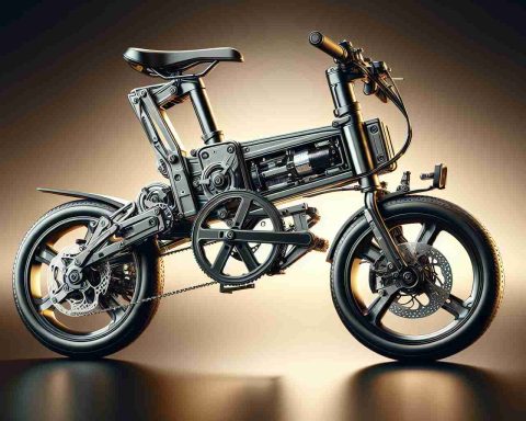 Detailed, realistic, high-definition image of a revolutionary folding electric bike showcasing its unique features. The bike should be highlighted as on sale, signifying significant savings for interested buyers. The design of the electric bike should highlight its compact form when folded, while, when unfolded, it should look like a typical high-quality bicycle suited for both urban and challenging terrains.