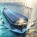 A highly detailed and realistic image showcasing the revolution of clean energy in the maritime industry. Picture a vast ocean with a monstrous cargo ship cutting through the azure waves, leaving no carbon emissions in its wake. The ship is powered by a large and sophisticated wind turbine system on deck, its blades majestically slicing through the air, coupled with rows of glittering solar panels, basking in the sunlight. Also portray some crew members on the ship, all of different genders and descents - Asian, Hispanic, and Caucasian - working harmoniously to maintain the renewable energy system, reflecting a future of diversity and sustainability.