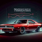 Create a detailed, high-definition image of a high-performance electric muscle car with characteristics inspired by the iconic style of the Dodge Charger Daytona. The car should be a striking, vivid red colour, showcasing the blend of innovative electric car technology with timeless muscle car design. The image should illustrate the car's aerodynamic profile, aggressive stance, muscular contours, and prominent spoiler, embodying the essence of an electric muscle car redefining the industry.