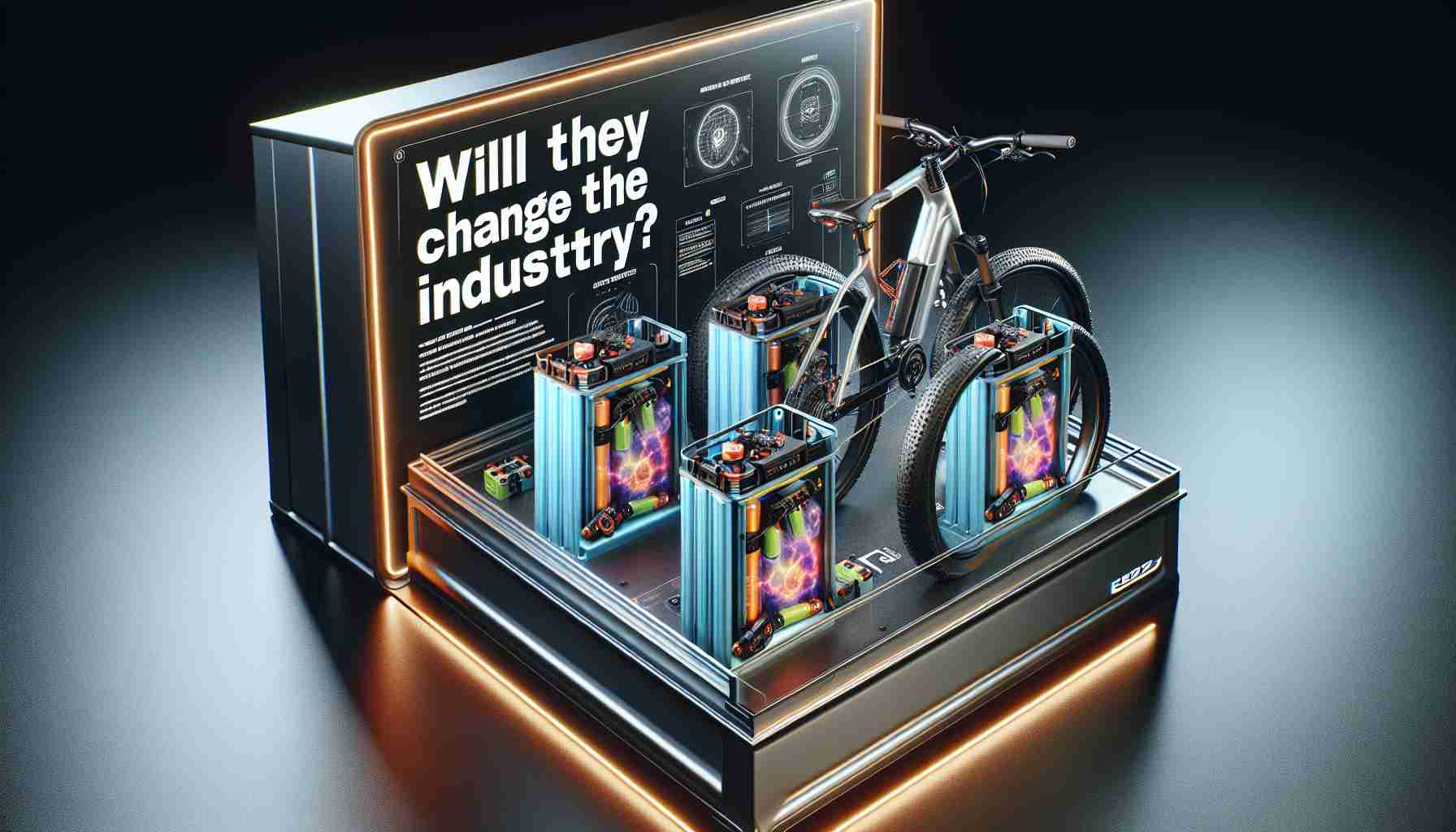 A high-definition, realistic illustration of the new safety standards for E-bike battery storage. It visualizes an advanced E-bike battery set in a safety-standard-compliant storage unit, showcasing its robust design with enhanced features. The text 'Will They Change the Industry?' in a bold, thought-provoking font is displayed prominently. This change in standards is symbolized with visual hints of transformation and progress in the background.