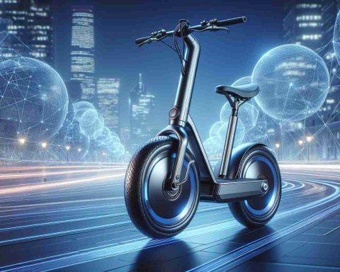 Create a high-definition and realistic image of the latest innovative technology in transportation – an electric bicycle developed by a renowned tech company. The bike has a sleek design, showcasing advances in engineering. It's truly revolutionizing how people travel with its eco-friendly electric functionality. Note it's not a Segway, but it shares many innovative characteristics with such personal transport devices.