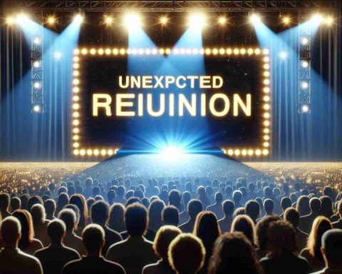 A High-Definition image of a scene where a previously popular actor, whose identity is kept hidden, is making a return to an illuminated stage. The stage is filled with anticipation and excitement as the crowd eagerly awaits the actor. It's a lifetime event titled as 'Unexpected Reunion'. Delight and suspense fill the air, complementing the mystery of the returning star.