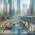 Generate a hyper-realistic, high-definition image illustrating the rise of sustainable urban mobility. Picture a bustling cityscape with skyscrapers in the background. On the city streets, include visual representation of various eco-friendly transportation methods such as bicycles, electric cars, and solar-powered buses. In the distance, a monorail powered by renewable energy passes by. Pedestrians of diverse descents and genders are seen on the sidewalks, waiting at zebra crossings, or cycling. The atmosphere is clean and pollution-free, underlying the positive impact of these sustainable practices.