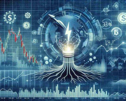 An accurate, high-definition illustration showcasing the concept of power shift in the stock market. Visualize a graph displaying fluctuations and trends in Tesla's premarket signals. Include various elements representing growth, decline and volatility. Ensure to incorporate symbols for stocks, investment and financial analysis.