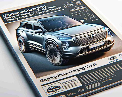 Producing an ultra-realistic high-definition image of a game-changing electric SUV from an unnamed, globally recognized vehicle manufacturer. The SUV should feature styling cues reminiscent of the Hyundai Creta, including its smooth lines, high ground clearance, and distinctive grille design. Emphasize on the SUV's electric nature, possibly with indications of an electric powertrain such as a charging port or unique badges.“